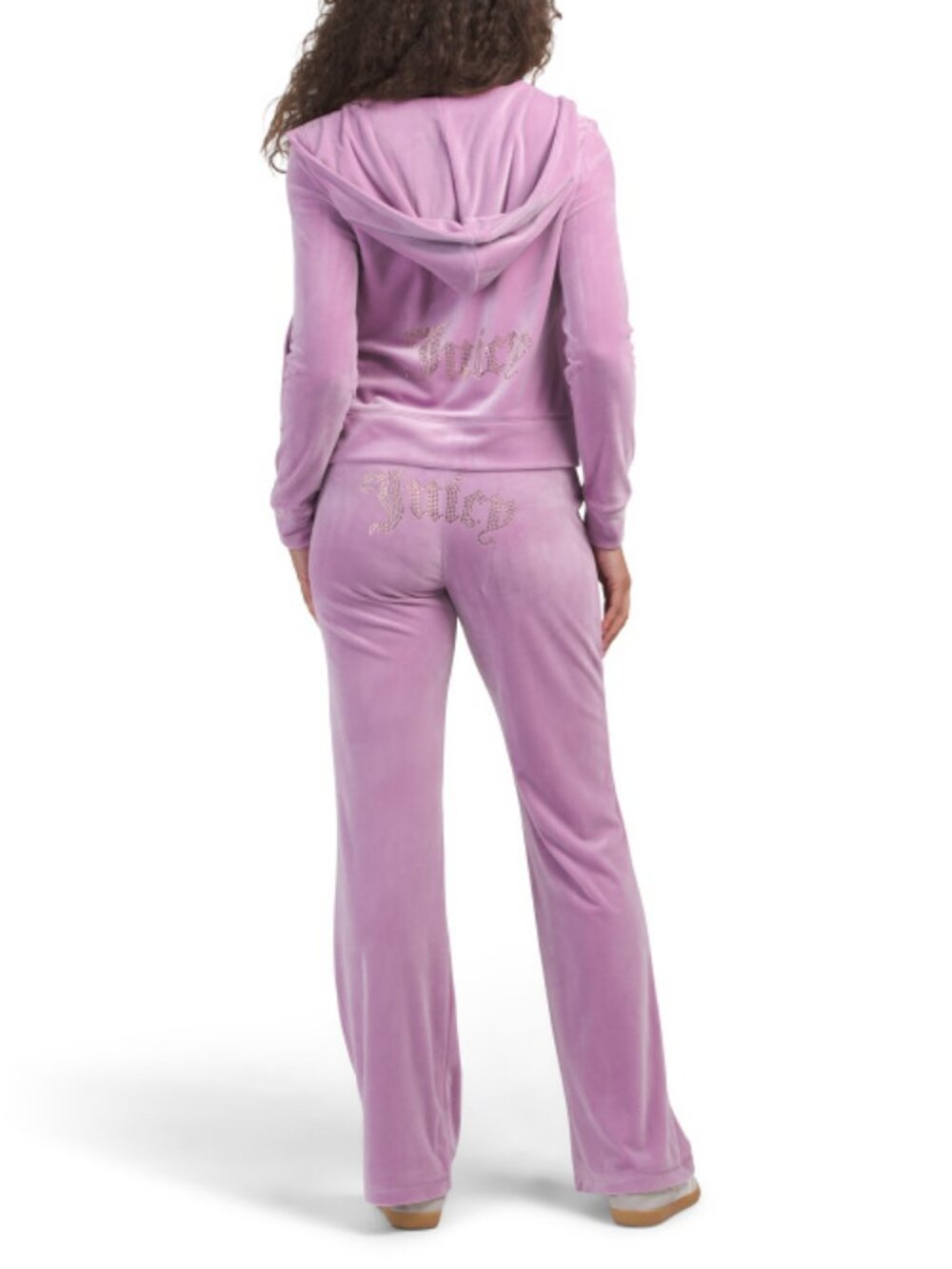 JUICY COUTURE 2pc Core Classic Velour Hoodie And Pants Set Tracksuit Grape